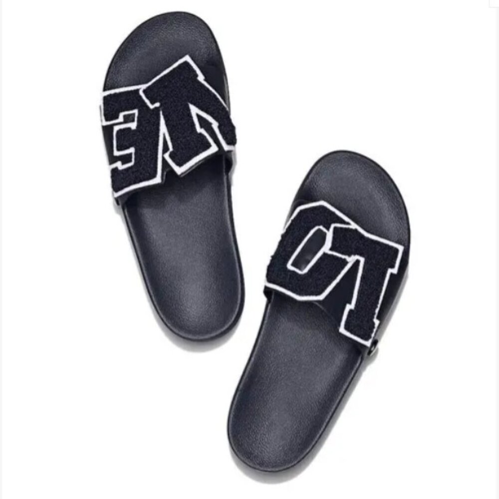 Tory Burch navy blue LOVE slides 10